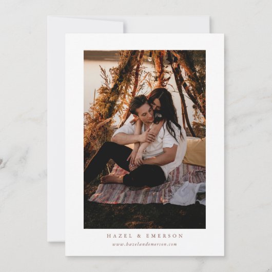 Boho Modern Minimalistisch Arch Foto Save the Date Einladung (Rückseite)