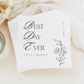 Boho Modern Minimalistisch Best Day Ever Wedding Serviette