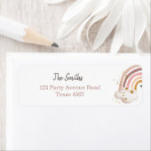 Boho Modern Mled Rainbow Rücksendeadressen-Aufkleb (Insitu)