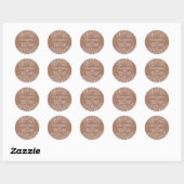 Boho Modern Mocha Mousse Rustikale Hochzeit Runder Aufkleber (Blatt)