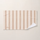 Boho Modern Monogramm Name gestreift Beige Braun Badhandtuch Set (Handtuch)