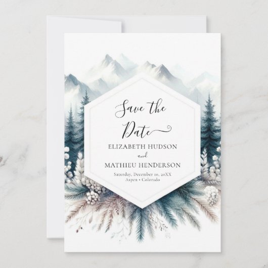 Boho Modern Mountain Wedding Save The Date (Vorderseite)