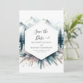 Boho Modern Mountain Wedding Save The Date (Stehend Vorderseite)