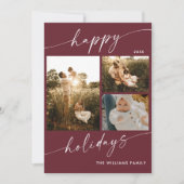 Boho Modern Multiple Fotos Weihnachtskarte Einladung (Vorderseite)