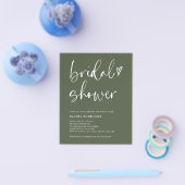 Boho Modern Olive Green Brautparty Flyer (Einzeln)