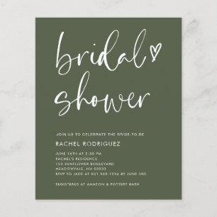 Boho Modern Olive Green Brautparty Flyer