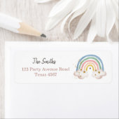 Boho Modern Pastel Rainbow Rücksendeadressen-Aufkl (Insitu)