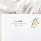 Boho Modern Pastel Rainbow Rücksendeadressen-Aufkl (Insitu)