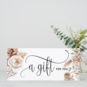 Boho Modern Pink Floral Certificate Geschenkkarte (Stehend Vorderseite)