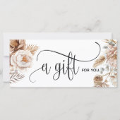 Boho Modern Pink Floral Certificate Geschenkkarte (Vorderseite)