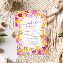 Boho modern purple lavender floral bridal shower