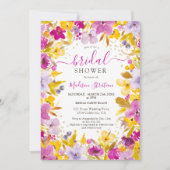 Boho modern purple lavender floral bridal shower einladung (Vorderseite)