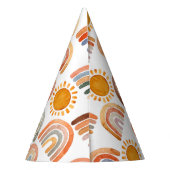 Boho Modern Rainbow and Sun  Partyhütchen (Rückseite)