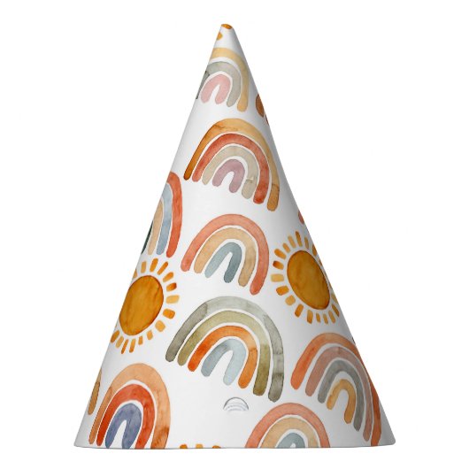 Boho Modern Rainbow and Sun  Partyhütchen (Rechts)