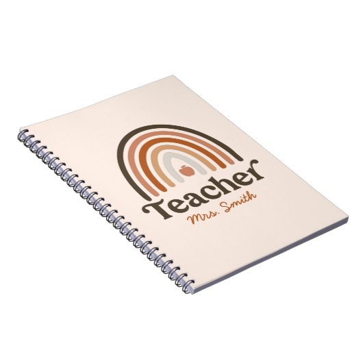 Boho Modern Rainbow Apple - Personalisiert Teacher Notizblock (Rechte Seite)