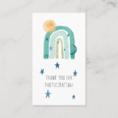 Boho Modern Rainbow Aquamarin Baby Boy Diaper Raff Visitenkarte (Rückseite)