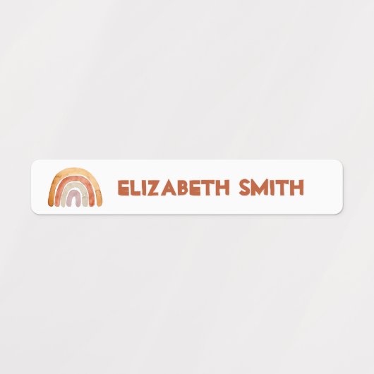 Boho Modern Rainbow Collections Name School Etiketten (Design 2)