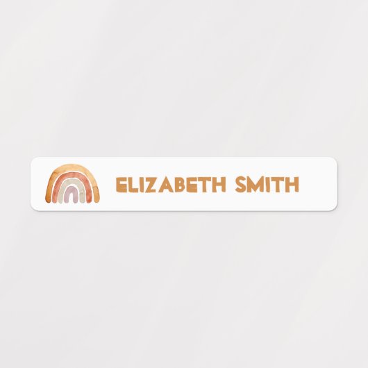 Boho Modern Rainbow Personalisiert Name School Etiketten (Design 1)