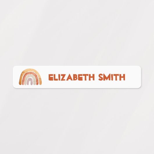 Boho Modern Rainbow Personalisiert Name School Etiketten (Design 2)