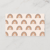 Boho Modern Rainbow Teacher Apple Visitenkarte (Rückseite)