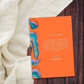 Boho Modern Retro Orange Lila Typografie Wavy Dankeskarte