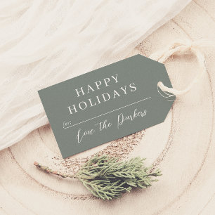 Boho Modern Sage Green Christmas Family Geschenkanhänger