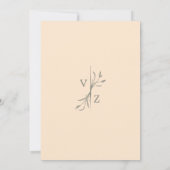 Boho Modern Sage Green Floral Wedding Einladung (Rückseite)