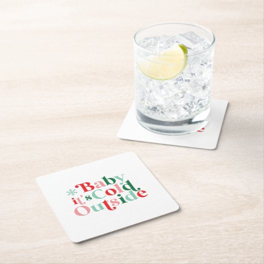 Boho Modern Schriftart Baby Es ist kalt draußen We Rechteckiger Pappuntersetzer (Vor Ort)