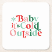 Boho Modern Schriftart Baby Es ist kalt draußen We Rechteckiger Pappuntersetzer (Vorderseite)