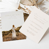 Boho Modern Script Foto Bridal Brunch Einladung