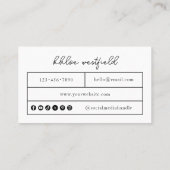Boho Modern Small Business Card Visitenkarte (Rückseite)