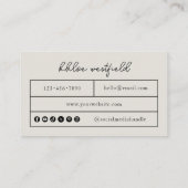 Boho Modern Small Business Card Visitenkarte (Rückseite)