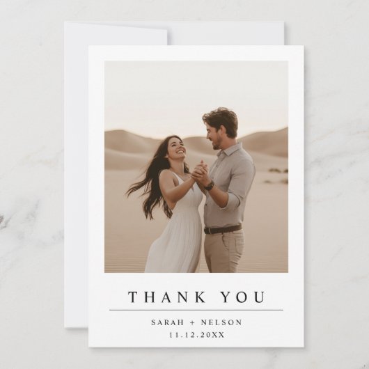 Boho Modern Wedding 2 Foto Dankeskarte (Vorderseite)