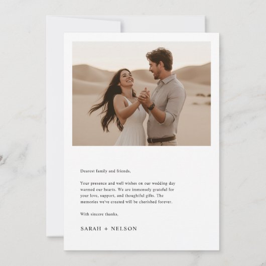 Boho Modern Wedding 2 Foto Dankeskarte (Rückseite)