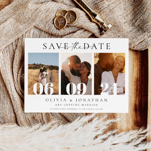 Boho Modern Wedding Minimal Foto Save The Date