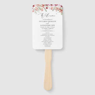Boho Modern Wedding Program Hand Fan Fächer