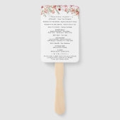 Boho Modern Wedding Program Hand Fan Fächer (Rückseite)