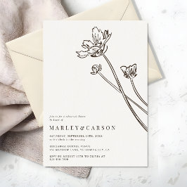 Boho-Modern-Wildflower-Hochzeitsprobe-Dinner Einladung