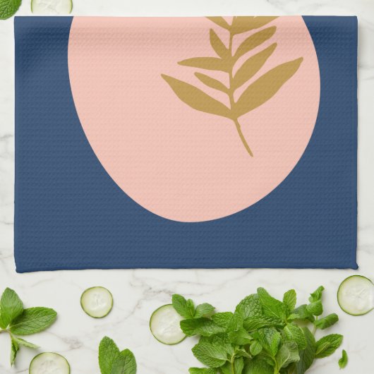 Boho Moderne Abstrakte botanische Kunst Geschirrtuch (Gefaltet)