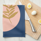 Boho Moderne Abstrakte botanische Kunst Geschirrtuch (Viertel Falte)