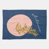 Boho Moderne Abstrakte botanische Kunst Geschirrtuch (Horizontal)