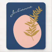 Boho Moderne Abstrakte botanische Kunst Mousepad (Vorne)