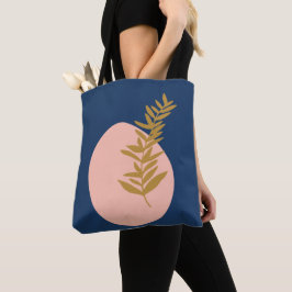 Boho Moderne Abstrakte botanische Kunst Rosa Blau  Tasche