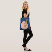 Boho Moderne Abstrakte botanische Kunst Rosa Blau  Tasche (Am Model)
