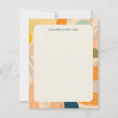 Boho Moderne Abstrakte Kunstformen Personalisiert Mitteilungskarte (Vorderseite)