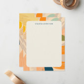 Boho Moderne Abstrakte Kunstformen Personalisiert Mitteilungskarte (Vorderseite/Rückseite Beispiel)