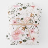 Boho moderne Aquarellblüte Geschenkpapier Set (Beispiel)