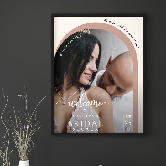 Boho Moderne Architektur Foto Brautparty Willkomme Poster