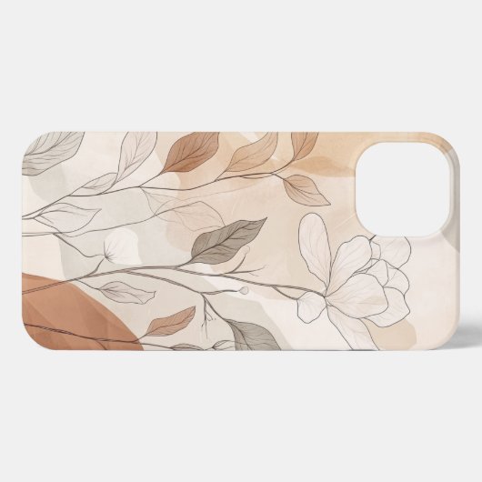 Boho moderne Blume iPhone Hülle (Rückseite (Horizontal))