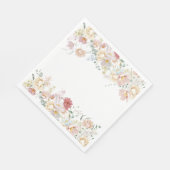 Boho Moderne Blumendusche Papier Napkins Serviette (Ecke)